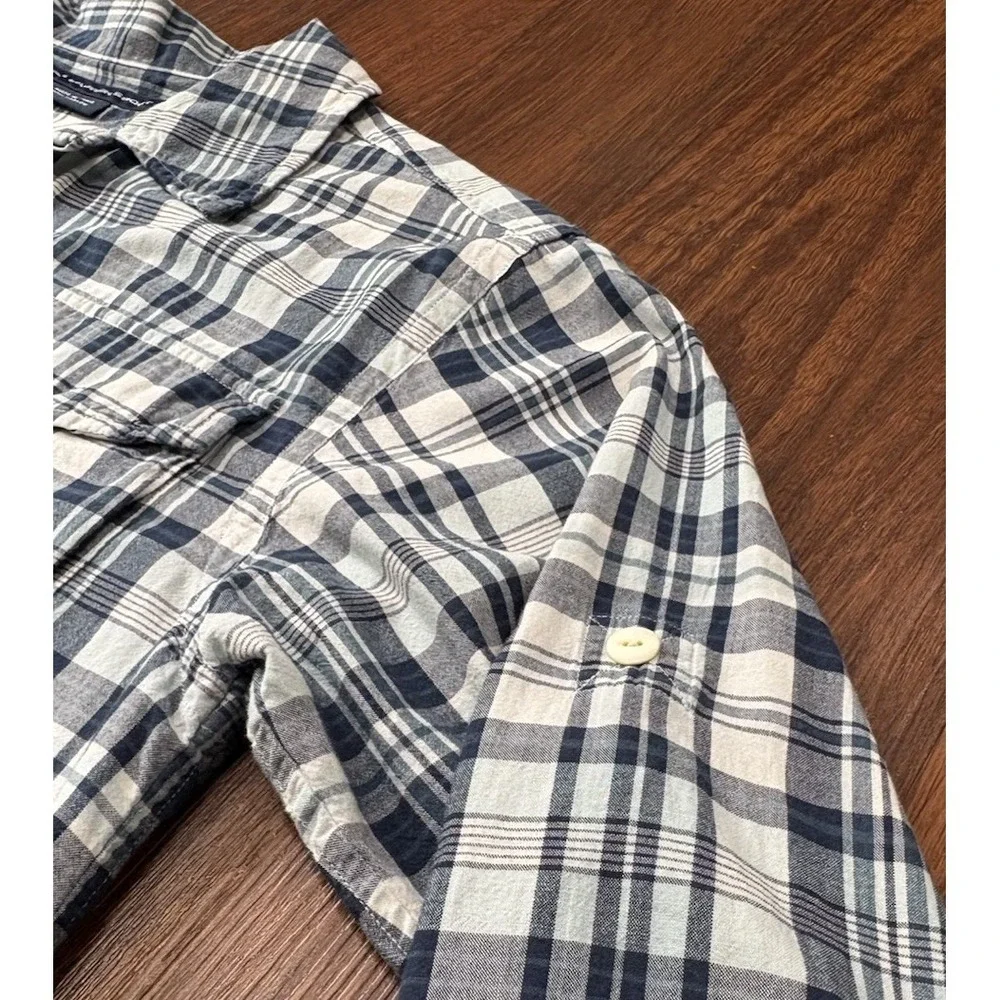 Ralph Lauren Sport Shirt Womens Size 8 Slim Fit Blue White Plaids Long Sleeve - Picture 6 of 15